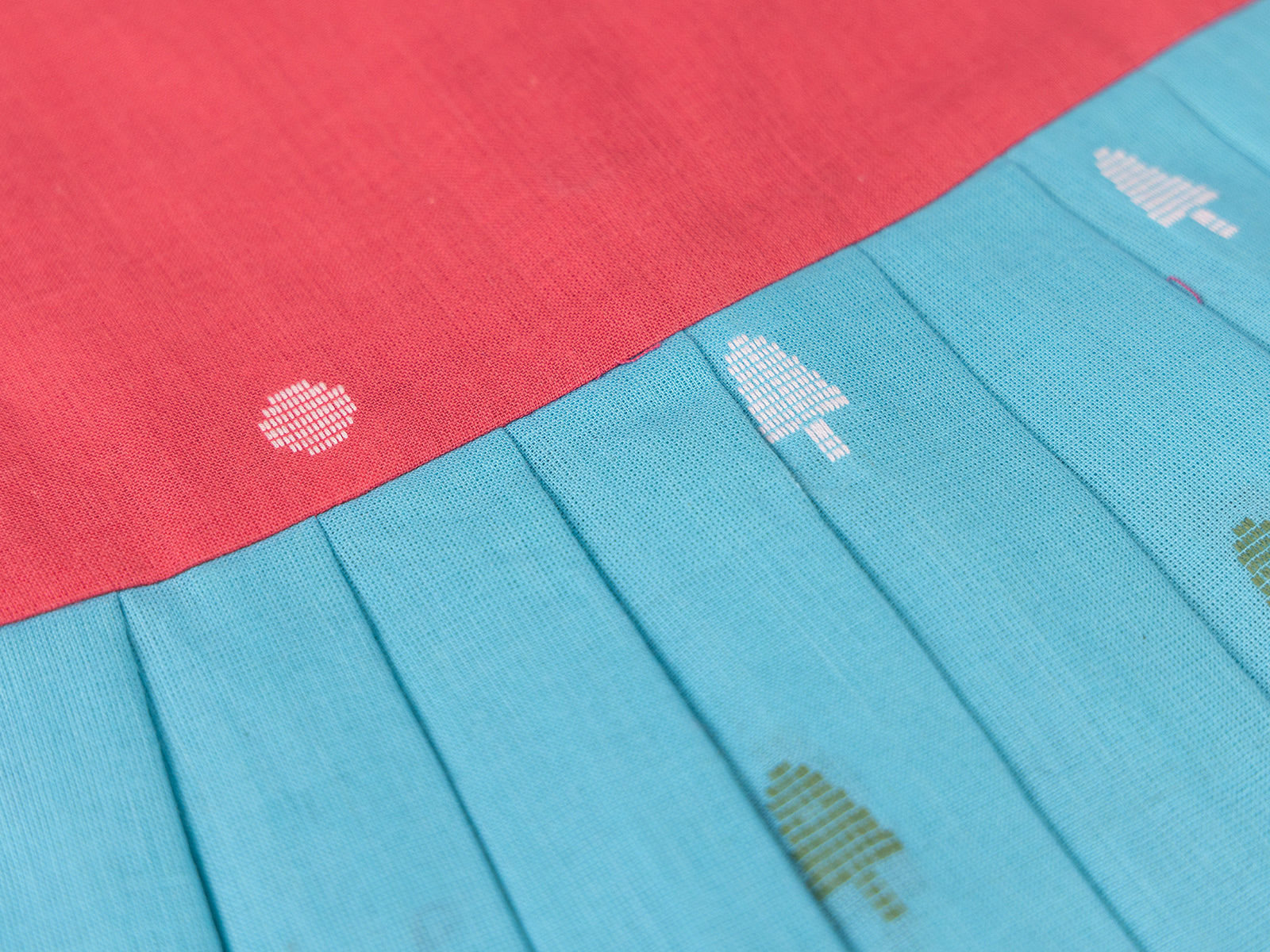 Pink and Sky Blue Frock with Lining