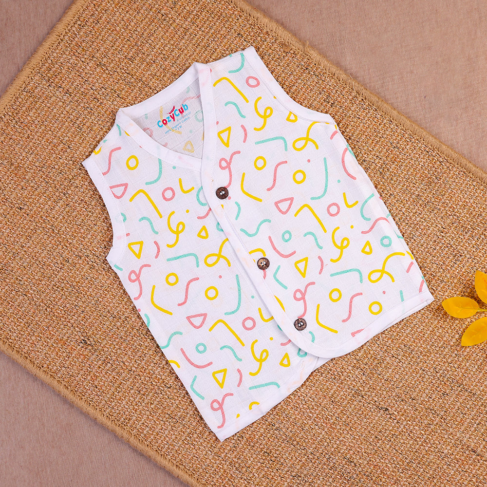 Vibrant Confetti Two-Layered Organic Muslin Jabla