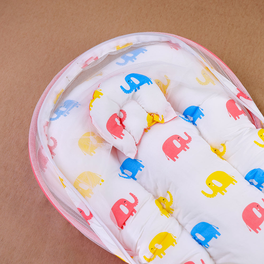 Playful Elephants Baby Bedding with Mosquito Net - Comfort & Joy Combined