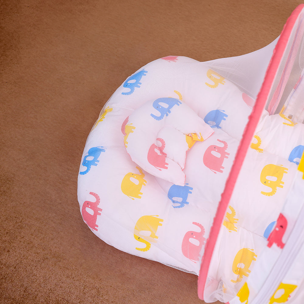 Playful Elephants Baby Bedding with Mosquito Net - Comfort & Joy Combined