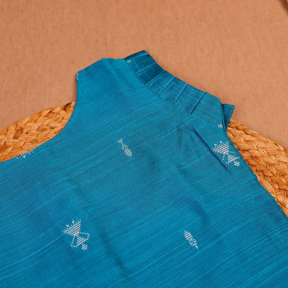 Aqua Blue & Lime Green Top and Skirt Set