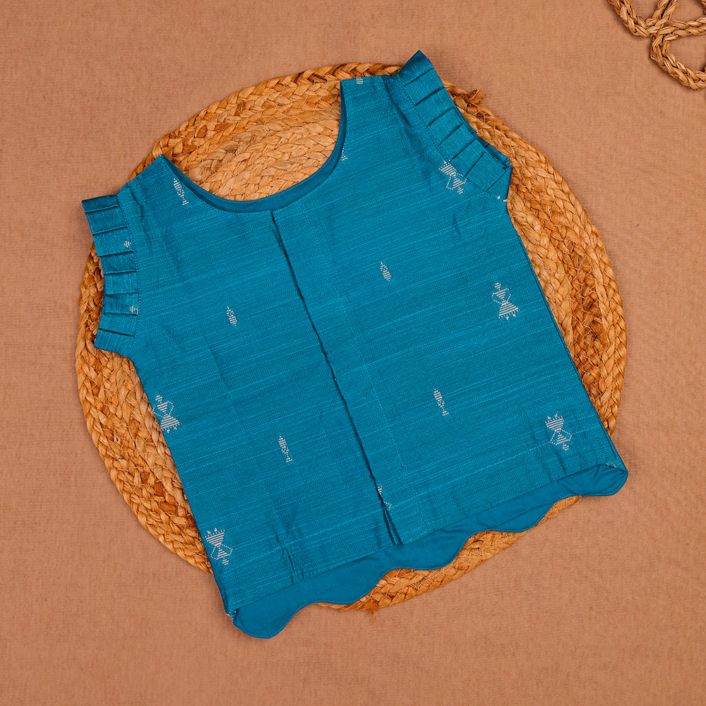 Aqua Blue & Lime Green Top and Skirt Set