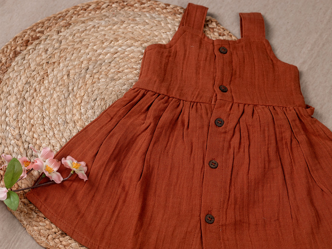 Vibrant Brown Stripe Frock