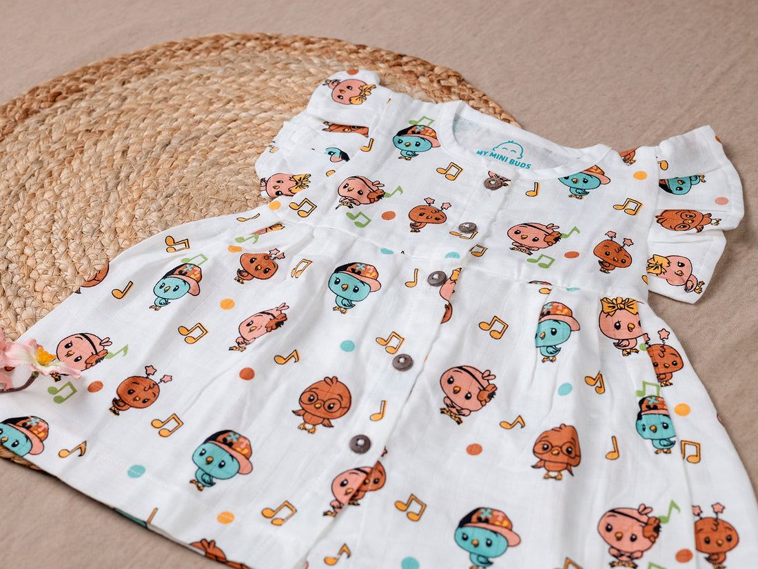 Brown Kitty Cartoon Frock