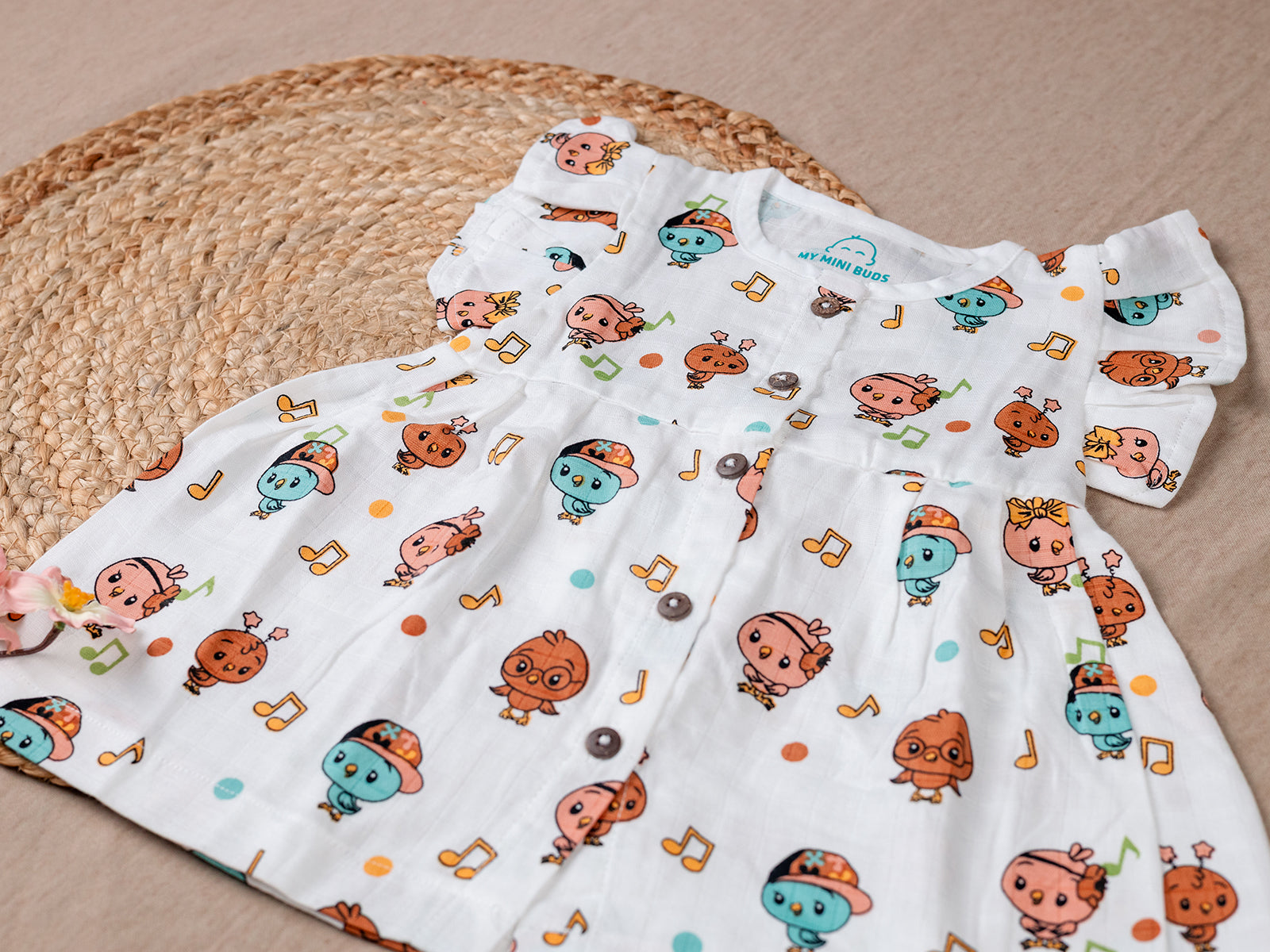 Brown Kitty Cartoon Frock
