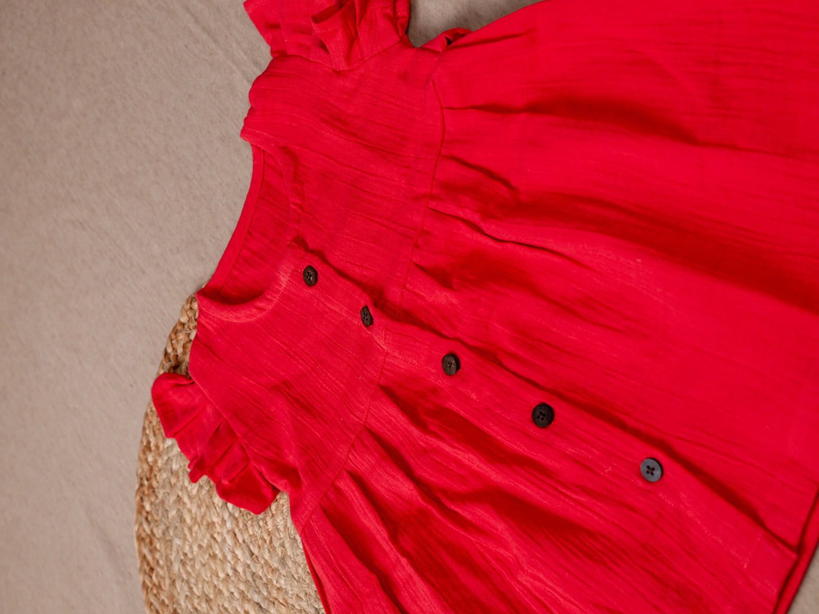 Vibrant Coral Red Frock