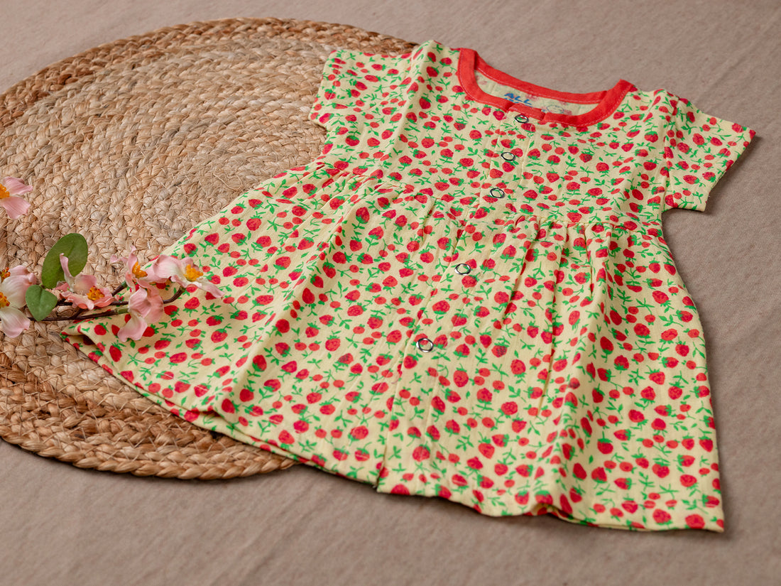 Yellow Strawberry - Frill Frock
