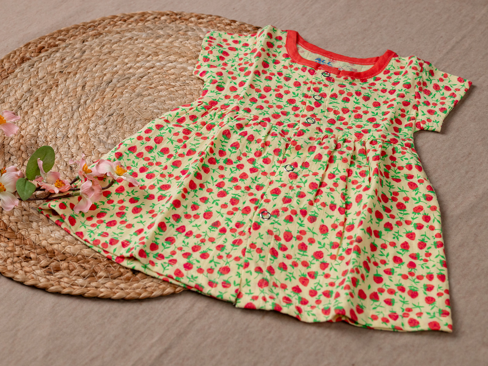 Yellow Strawberry - Frill Frock