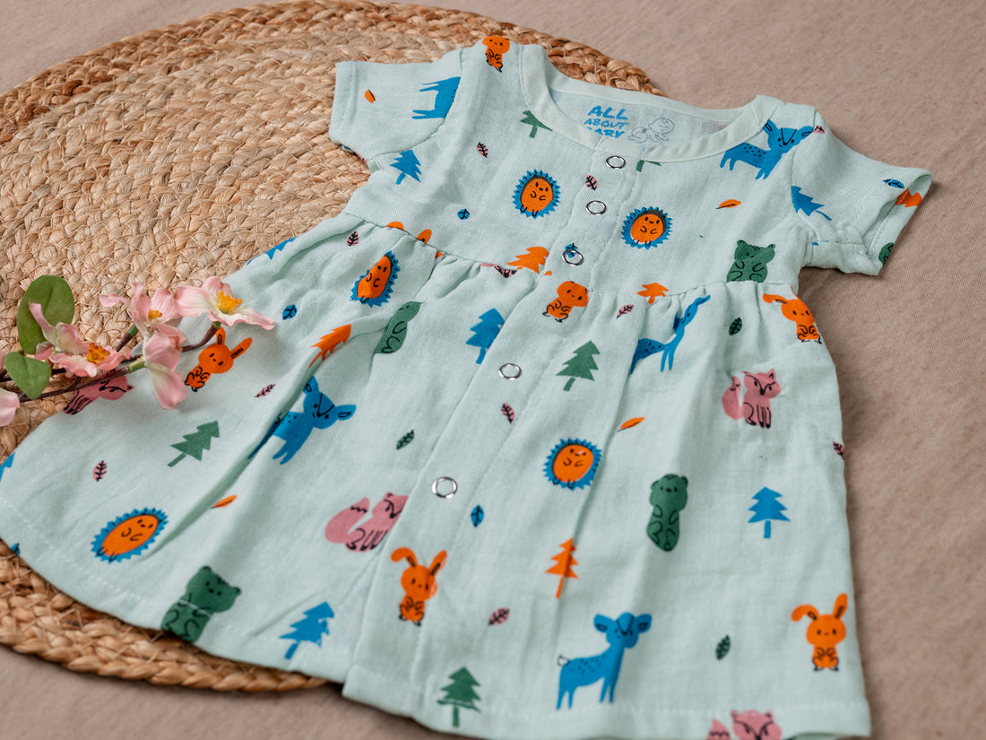 Blue Animal  Frill Frock