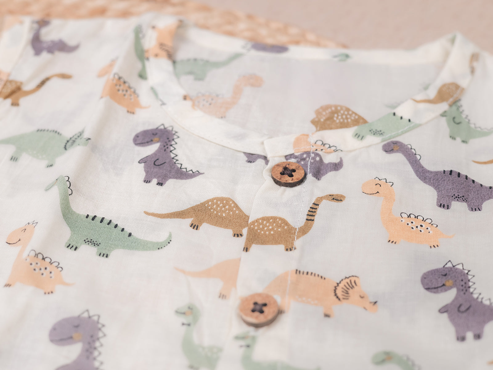 Adorable Dinosaur Print Cotton Jabla Set