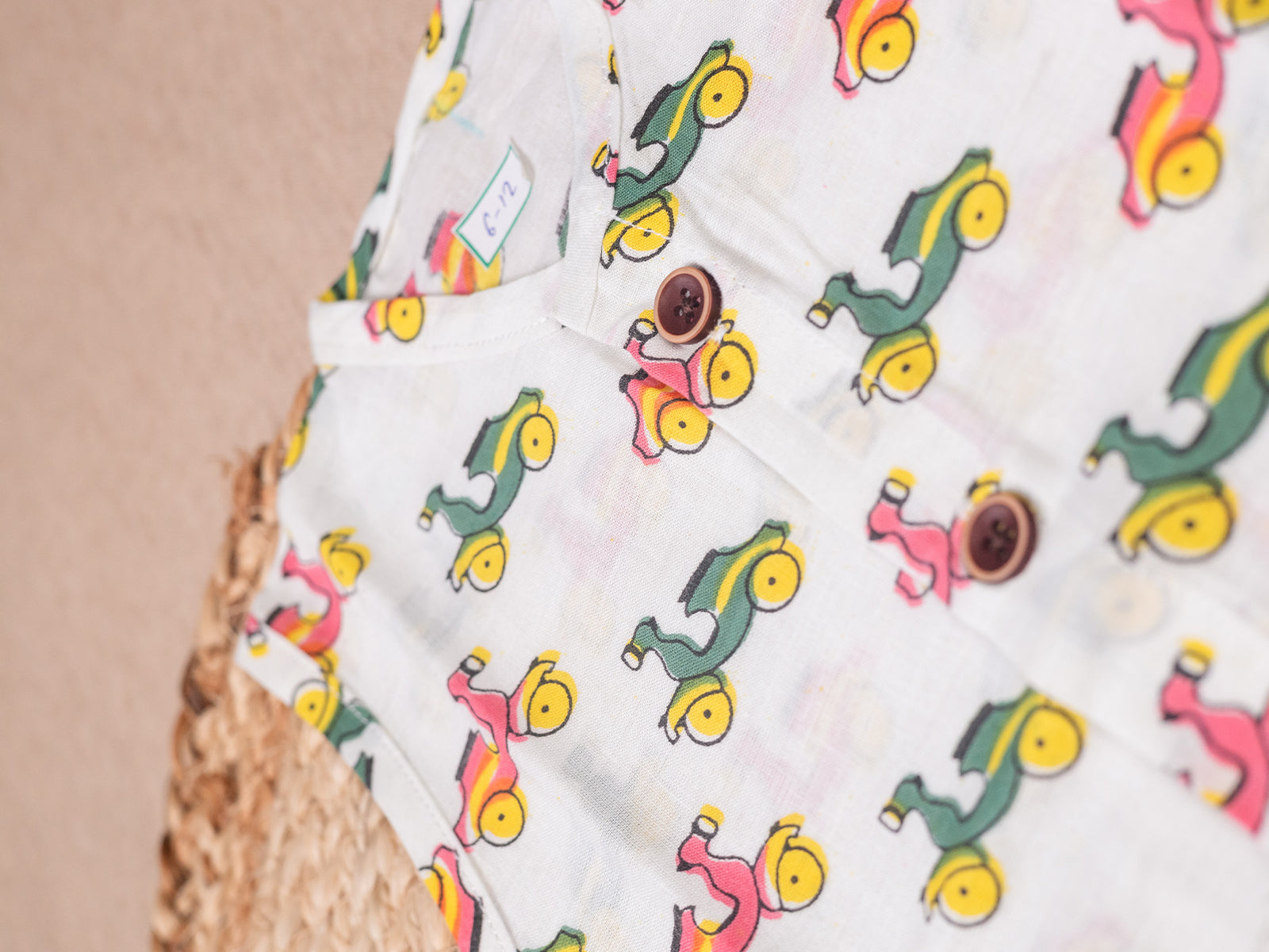 Fun Scooter Print Cotton Jabla Shorts Set