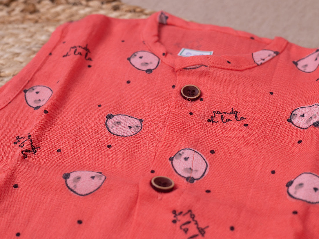 Pink Panda - Muslin Vest