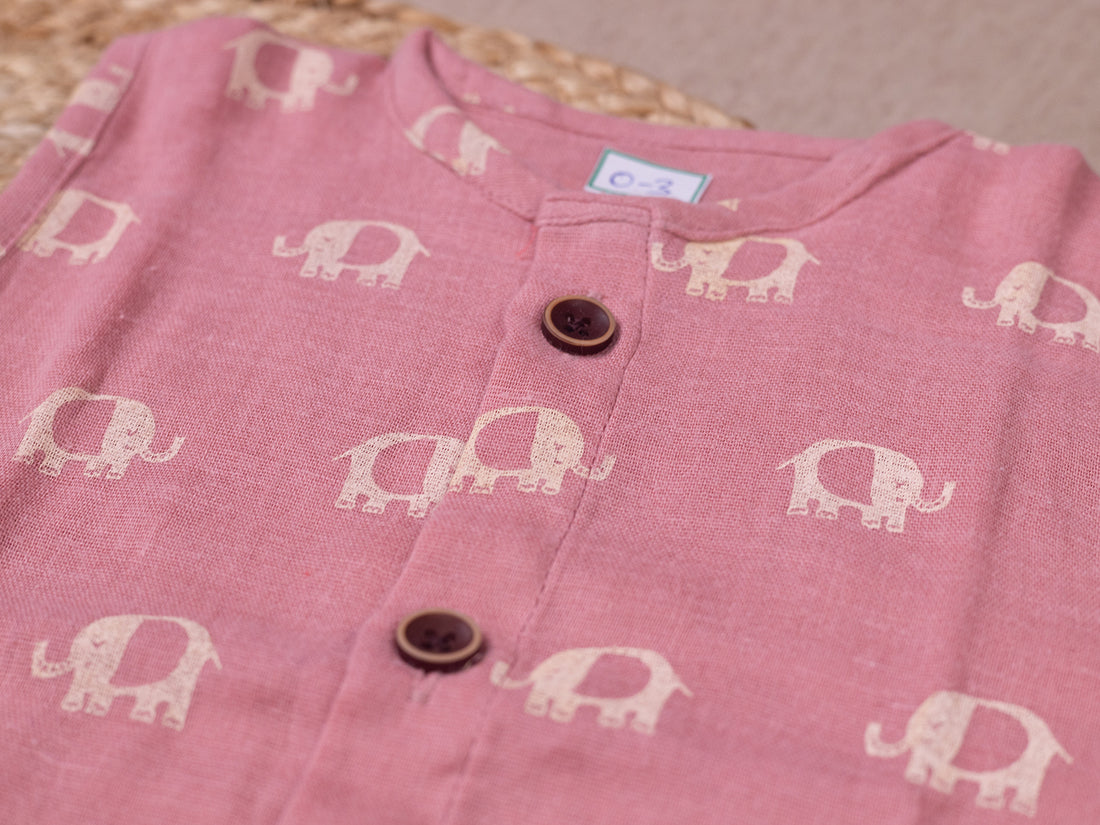 Lilac Elephant- Muslin Vest