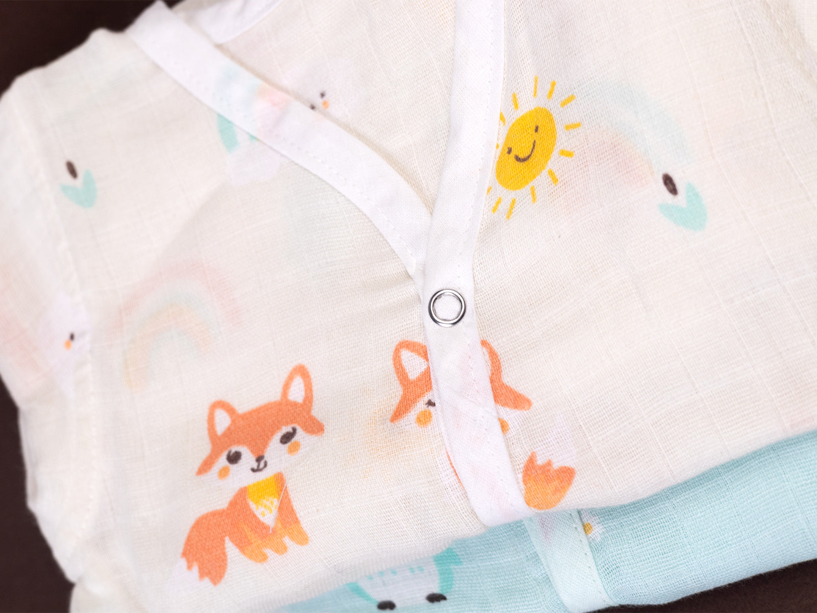 Woodland Fox & Rainbow Print - Muslin Night Suit