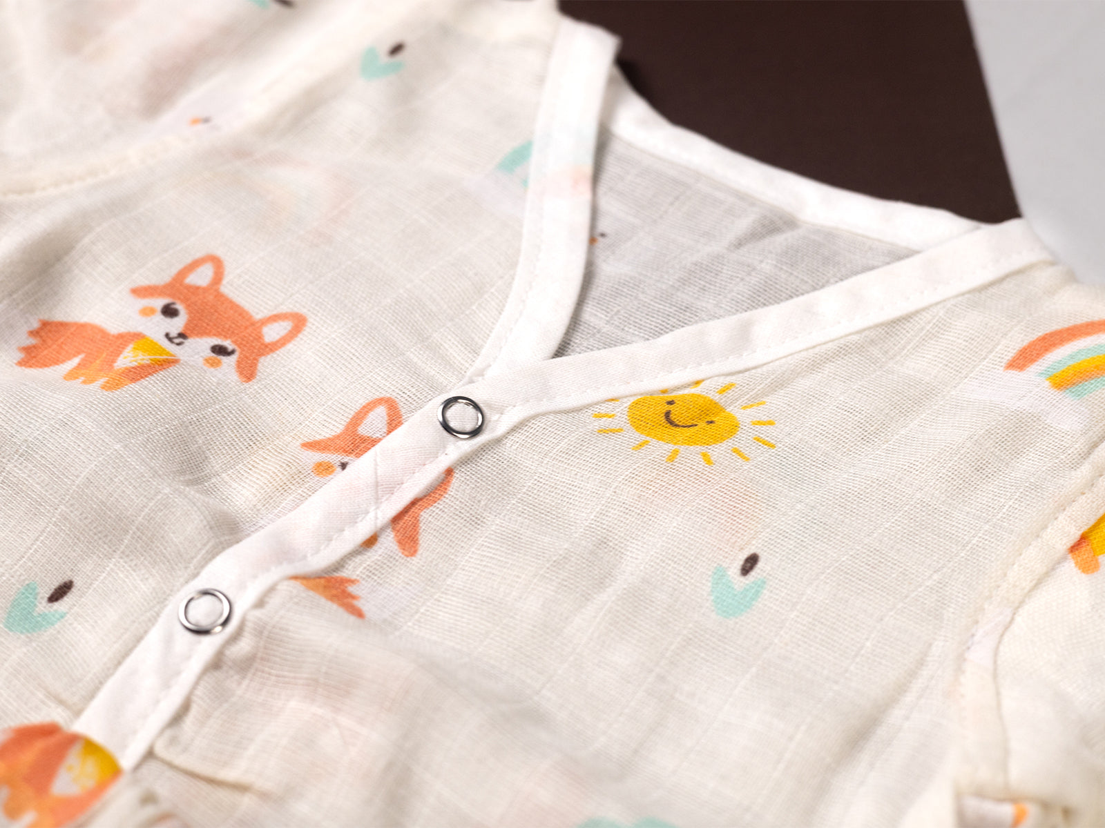 Woodland Fox & Rainbow Print - Muslin Night Suit