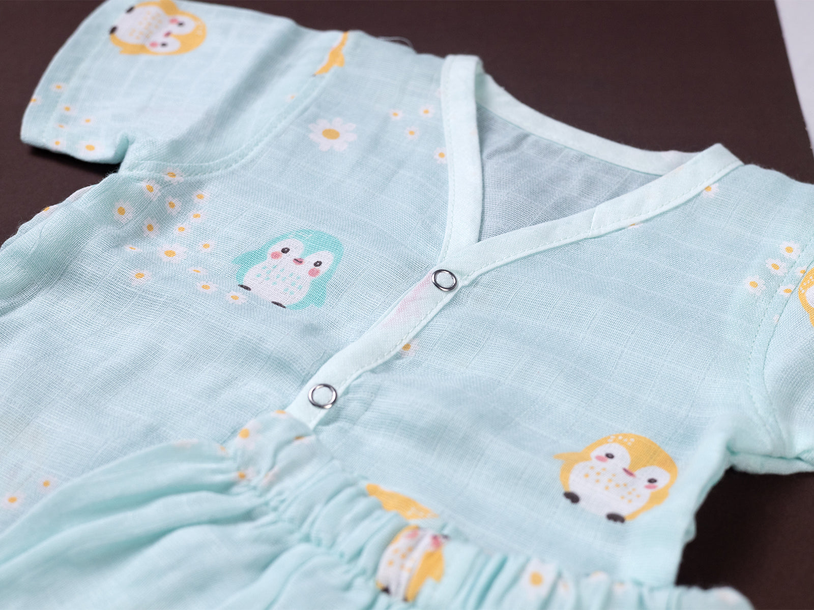 Owl Print Soft Cotton Muslin Night Suit Set