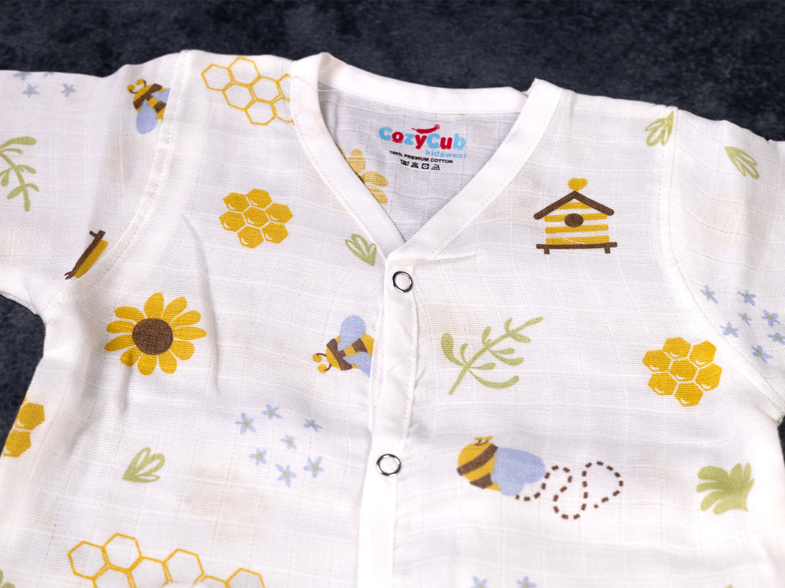 Busy Bee Garden Print - Muslin Night Suit