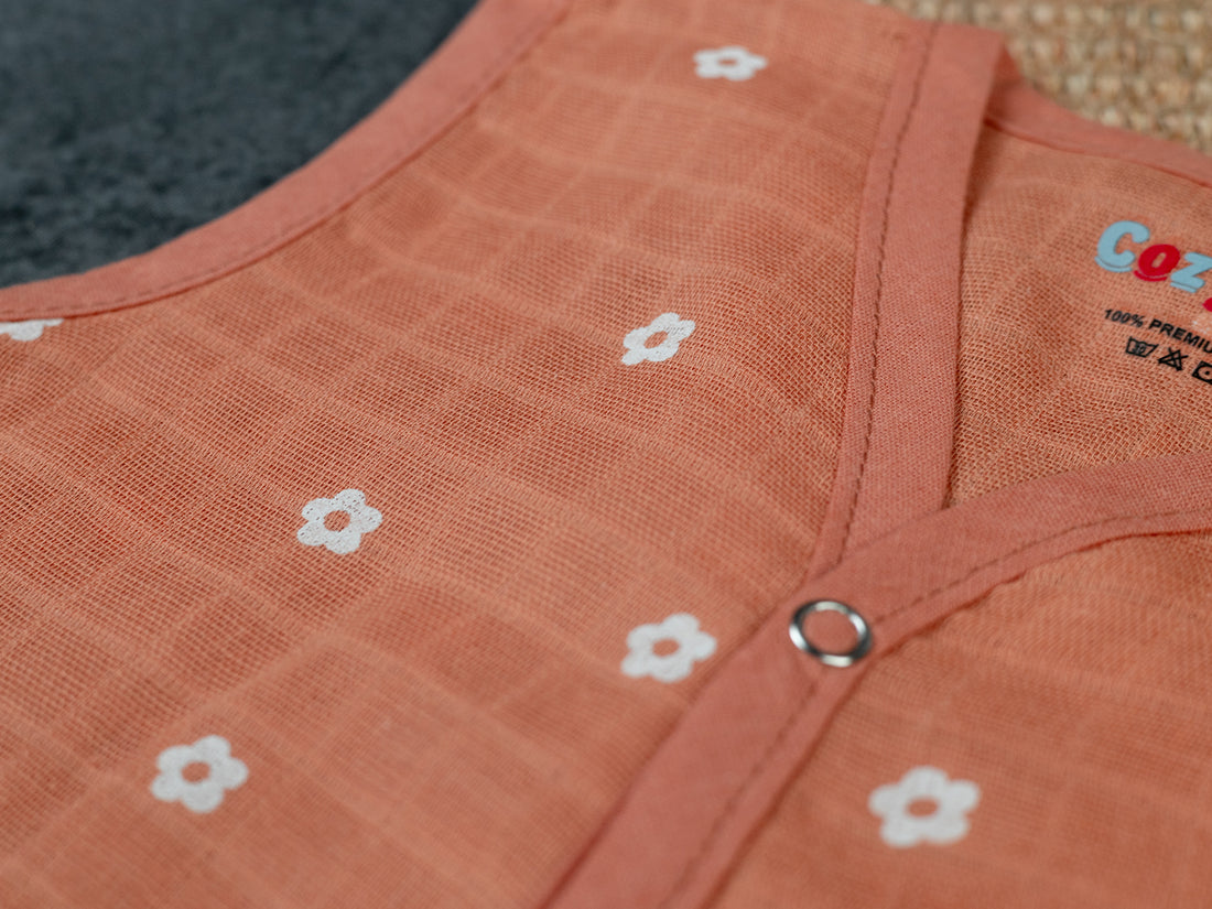 Brown Floral - Muslin Jabla