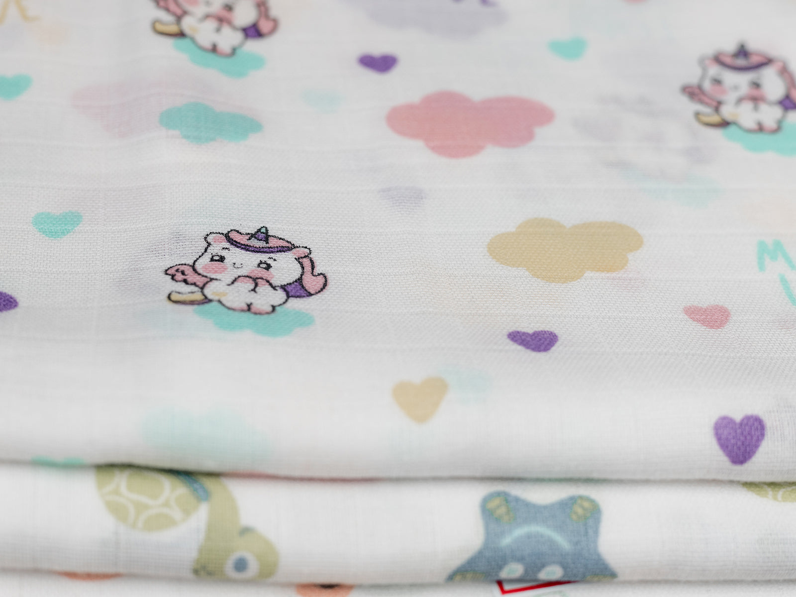 Magical Unicorn Print -  Premium Cotton Muslin Towels (75 cm x 150 cm)