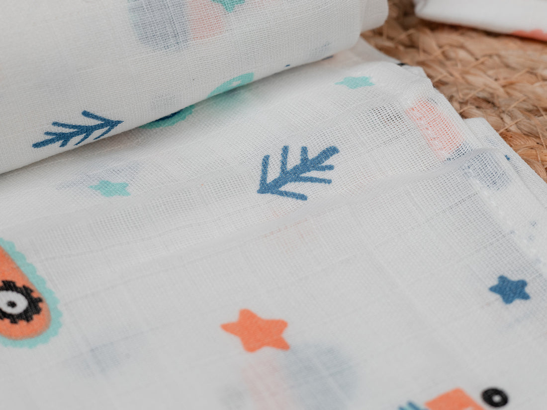 Adventure Vehicle Print (100cm x 100cm) - Premium Cotton Muslin Swaddle