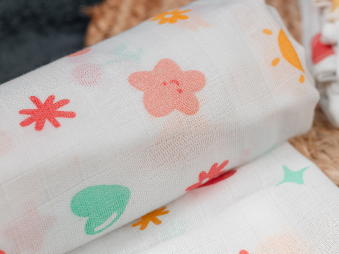 Delightful Happy -  Premium Cotton Muslin Towels (75 cm x 150 cm)