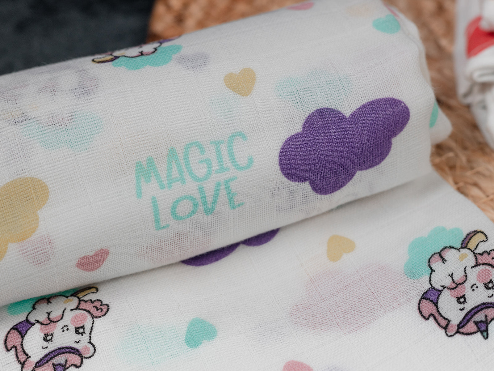 Magical Unicorn Print -  Premium Cotton Muslin Towels (75 cm x 150 cm)