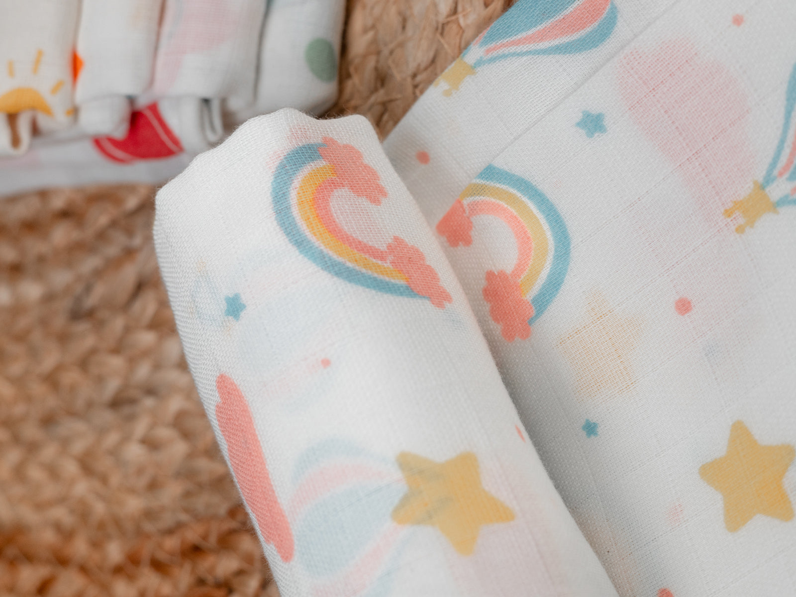 Dreamy Sky Print -  Premium Cotton Muslin Towels (75 cm x 150 cm)