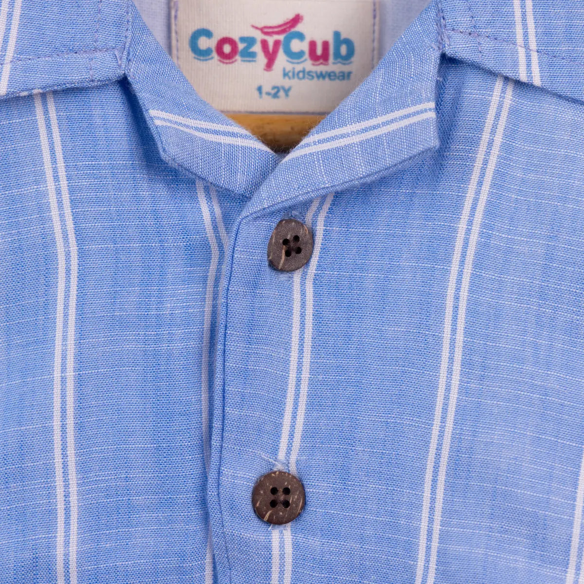 Classic Blue Stripe - Collar Frock